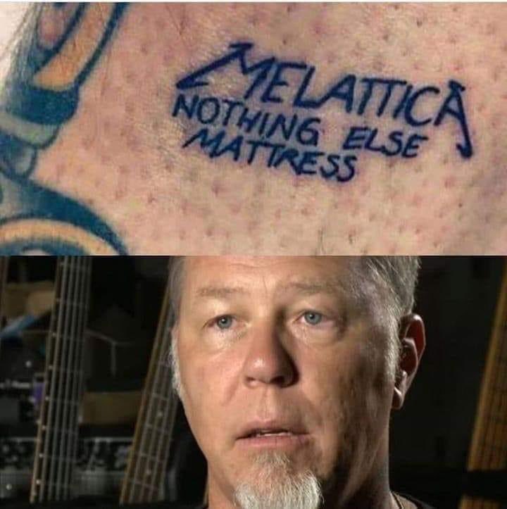 Messed up tattoo! Metallica - Nothing else matters! 🤷‍♂️🙏😂😂😂