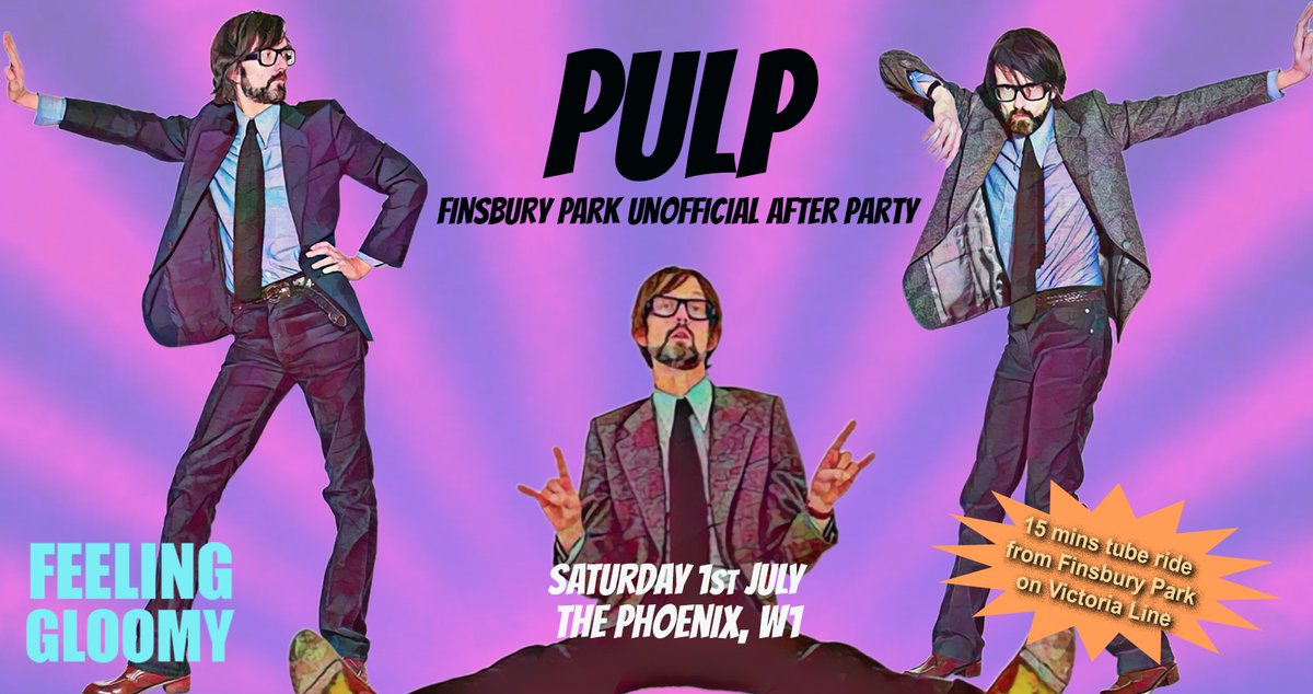 FeelingGloomy's tweet photo. Who got Pulp tickets this morning then? Join us after their Finsbury Park show as we throw a gloomy (unofficial) after party to keep going until the wee small hours of the morning.
Tickets on sale now - https://t.co/PeBpTGdvGb https://t.co/Av1u24RIP5