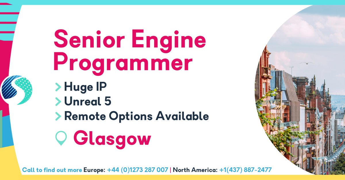 SkillsearchJobs's tweet image. Do you have #EngineProgramming experience, and are you seeking a new job in the UK? Skillsearch is looking for a full-time Senior Engine Programmer for a creative and collaborative team in Glasgow!
 #Gamesjobs skillsearch.com/vacancy/senior…
