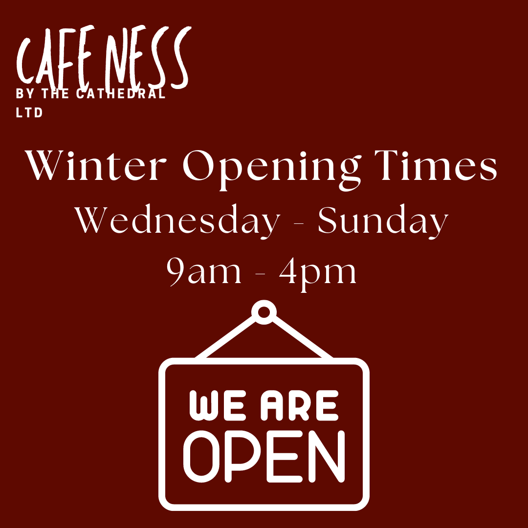 invcathedral's tweet photo. Winter Opening Times

From Monday the cafe will be closed on a Monday and Tuesday. 

We will still be open from Wednesday to Sunday from 9am till 4pm until April.

#cafeness #Inverness #Invernescathedral #openingtimes #Winter #Coffee #InvernessCoffee https://t.co/euge53chF7