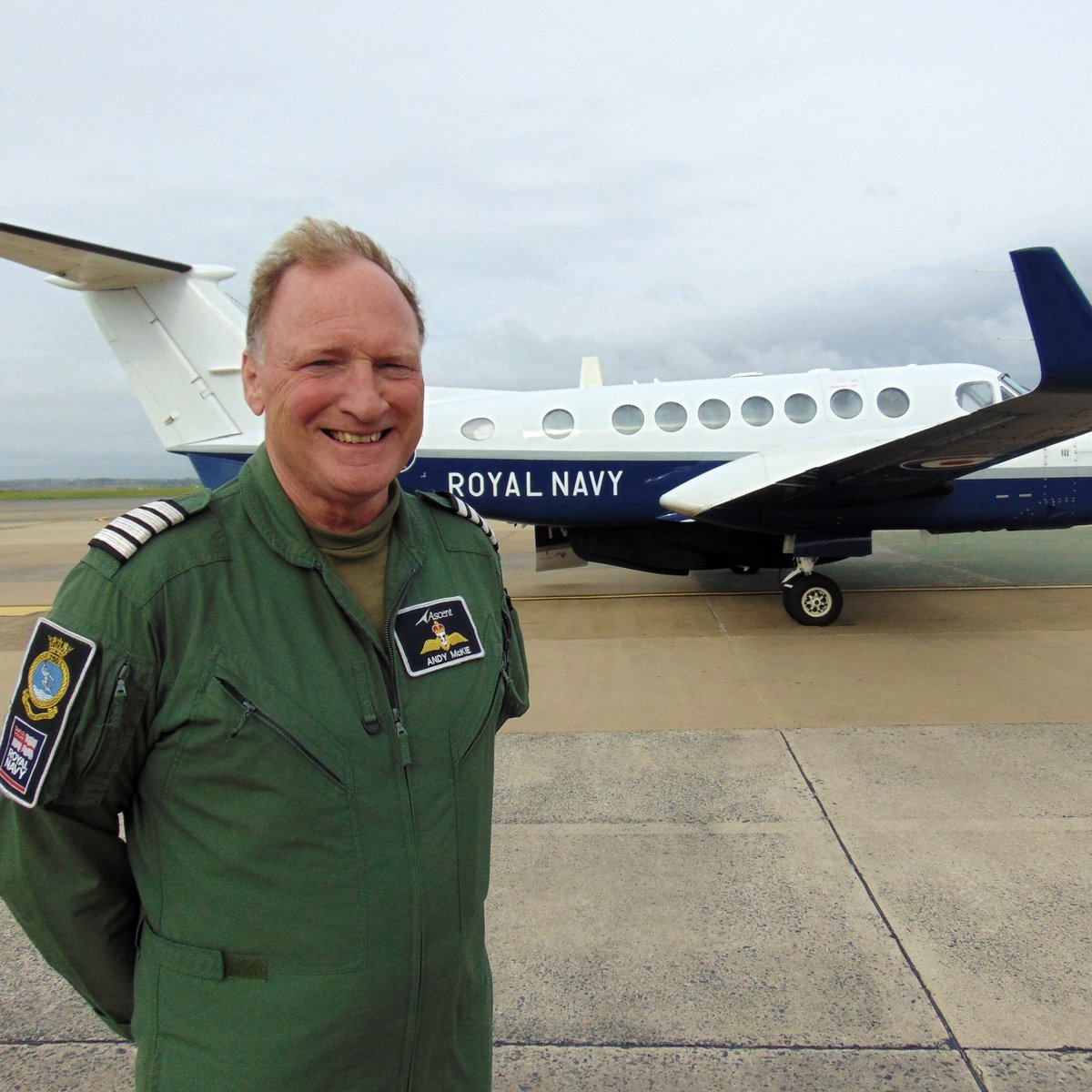 RNASCuldrose's tweet photo. The Fleet Air Arm bids farewell today to 'legendary'  pilot Cdr (Rtd) Andy 'Minky' McKie who has retired from #750NAS after 46 years in military aviation. He's served 31 years with @RoyalNavy and 15 years as a civilian pilot with @SercoGroup then @AscentFlight mostly at Culdrose https://t.co/i39SL2ATeU