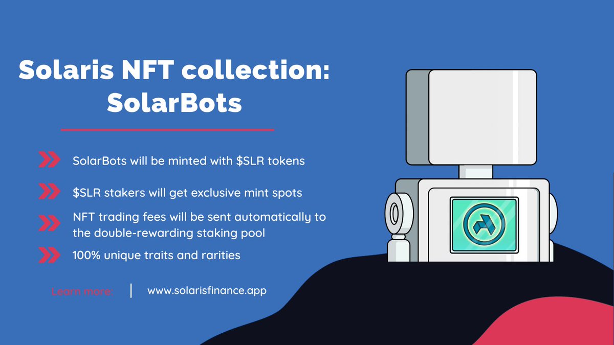 solarisethw's tweet photo. Did you know that the SolarBots NFTs has a lot of potential for our ecosystem?🤖

Check out some important information about the collection, we'll coming with more cool news⬇️

How do you like one of our robot types?🦾

#EthereumPoW #ETHW #solarbots #solaris https://t.co/D8s65L1YIa
