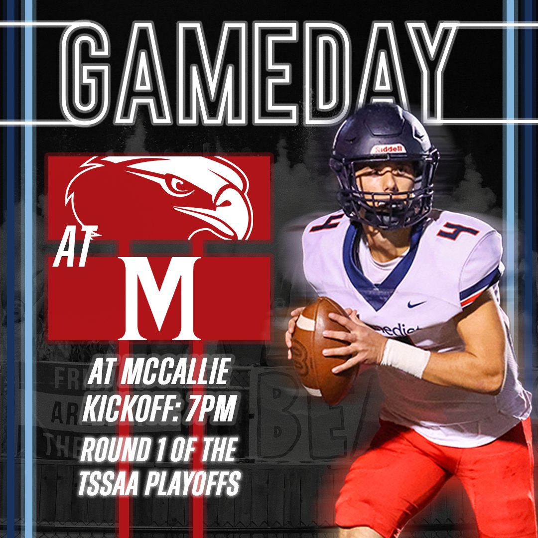 The Eagles are headed to Chatt🚌

🆚 McCallie
📍Chattanooga, TN
⏰ 7PM
🎟 gofan.co
📺 NFHS Network - nfhsnetwork.com/schools/mccall…
🏈 Round 1 of the TSSAA State Playoffs

#thenest // #goeagles