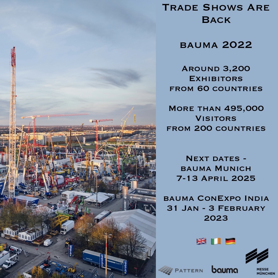 PatternUK's tweet photo. Huge thanks to all our GB and Ireland exhibitors at #bauma last week and to everyone who made the show a success! https://t.co/MW3Scnbi4F