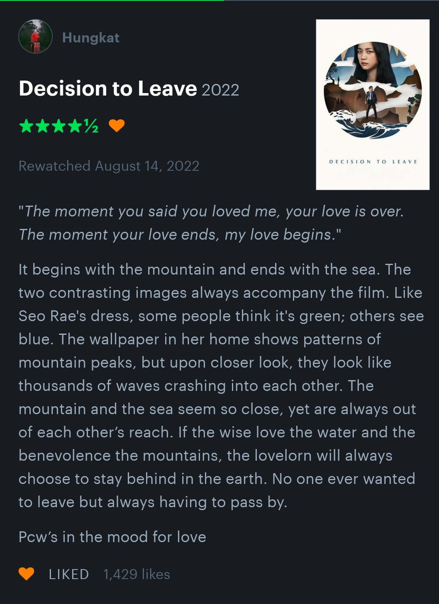 sikenoir's tweet image. decision to leave DESTROYED me but this review destroyed me even more.