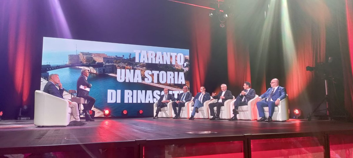 ConfindustriaT's tweet photo. "Taranto, una storia di rinascita":Il Graffio"di Tgnorba al Fusco di Taranto.Sul palco:sindaco #rinaldomelucci,Mons Filippo Santoro,Pres Autorithy #SergioPrete,Pres #ConfindustriaTaranto #SalvatoreToma,sen #MarioTurco, Pres AeroportiPuglia Antonio Vasile,interviste Magistà/Piroso https://t.co/5Xk4FcRopL