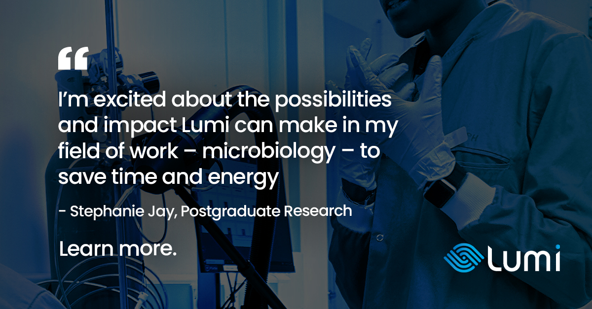 Postgraduate Researcher, Stephanie Jay, was juggling the tasks of her #microbiology PhD - from time consuming plate counting, to constant monitoring of her biofilm - there were many stresses that came with her #research.  

But, Lumi managed to help -> eu1.hubs.ly/H024tP20