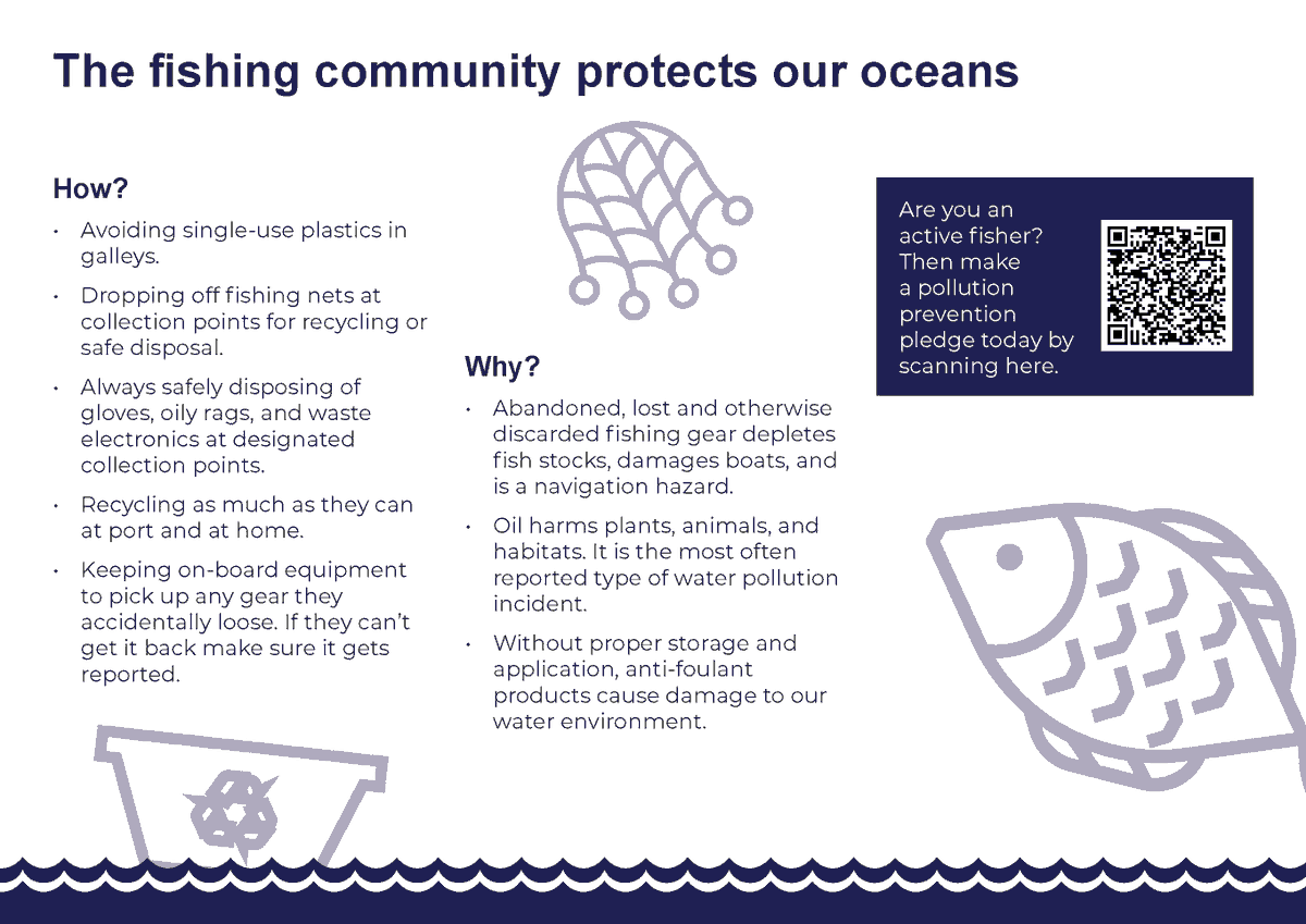 The <a href="/EnvAgency/">Environment Agency</a> has released guidance setting out how port and harbour managers can protect marine life by responsibly managing resources and waste from fishing vessels. You can find more information including a leaflet and poster here: bit.ly/3t1Fhjn
