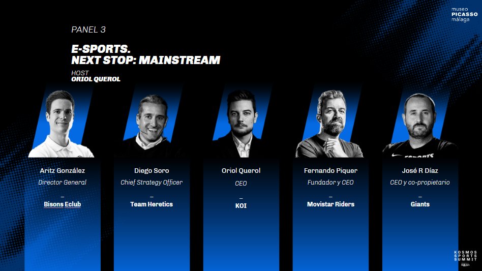 It's time for our third panel at the #KosmosSportsSummit!

E-SPORTS NEXT STOP: MAINSTREAM

🔴Follow the live stream: youtu.be/daFovZA1NLU