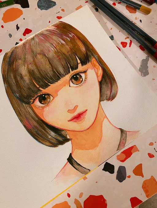 Le Sserafim チェウォン久しぶりに絵の具でFan art描きました#いい推しの日  #김채원 #CHAEWON  