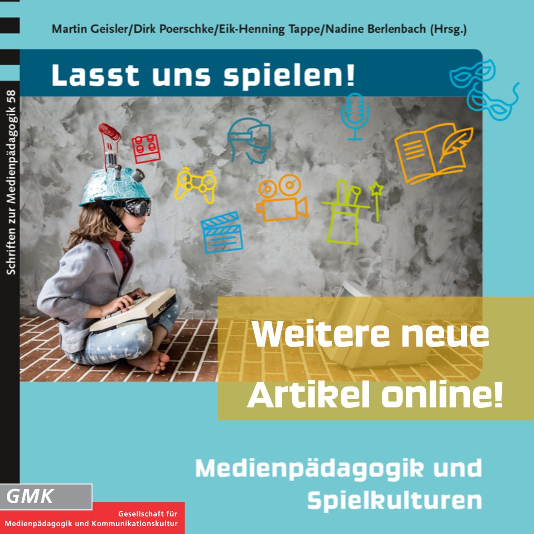 Weitere Artikel sind jetzt online!
gmk-net.de/publikationen/…
(1) <a href="/da_nusi/">Denise Gühnemann</a> &amp; @Beurkeek: Geschlechtliche Diversität in Games – Ausprägungen und Auswirkungen auf die pädagogische Praxis
(2) D. Steinbach: Spiel zwischen Wahrheit und Fiktion – Alternate Reality Games als Bildungsmethode