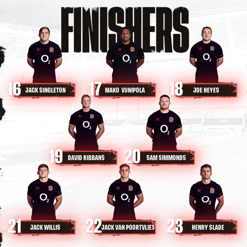 EnglandRugby's tweet photo. Our team for #ENGvARG has been named 🏴󠁧󠁢󠁥󠁮󠁧󠁿

@O2 | #WearTheRose
