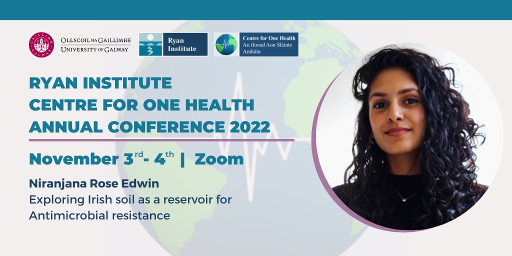 @teagasc PhD. student Niranjana Rose Edwin will present at 11:25 am today at the Centre for One Health Conference hosted by @RyanInstitute @uniofgalway @GalwayOneHealth 

Join the conference here: bit.ly/3DNuO03