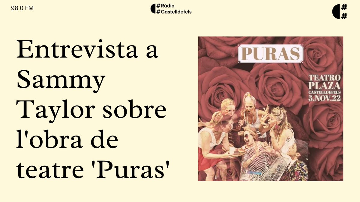 RadioCastelldef's tweet photo. 🎭 Aquest cap de setmana torna una nova obra de teatre amb 'Puras', de Performing Arts.

🗣️ Entrevistem la seva directora, Sammy Taylor.

📻 Ràdio a la carta. https://t.co/5ms2aCfAyS https://t.co/Ezk6dMz7FA