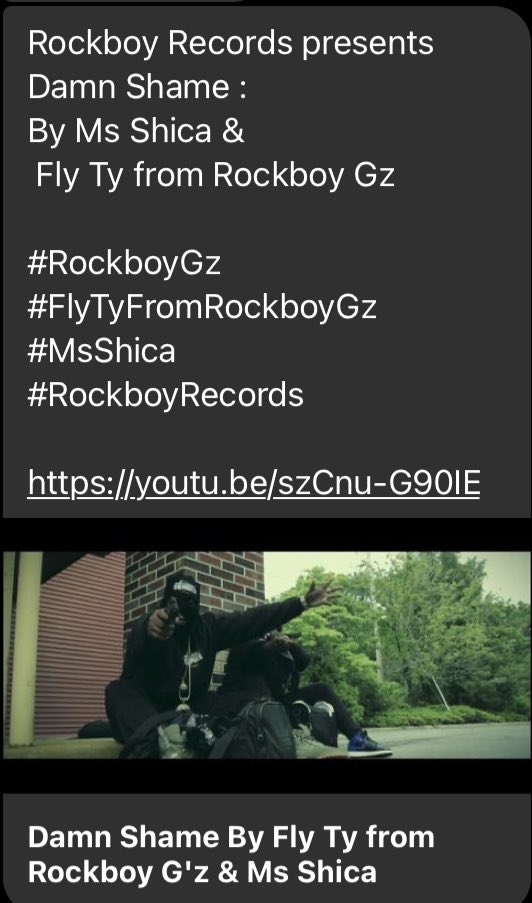 BigSmooth685's tweet photo. Rockboy Records presents
Damn Shame :
By Ms Shica &amp;
 Fly Ty from Rockboy Gz

#RockboyGz
#FlyTyFromRockboyGz
#MsShica
#RockboyRecords

https://t.co/RGFuk05VZb https://t.co/P38mwHTDRB