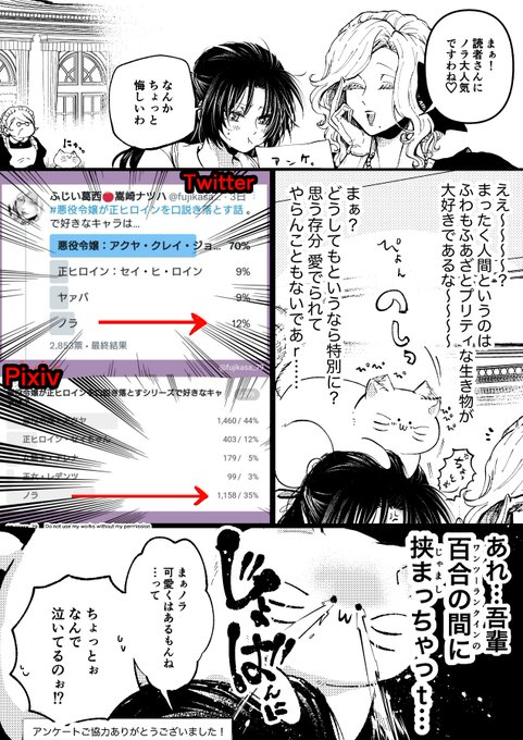 悪役令嬢×正ヒロインの百合を愛する猫(♂)の喜びと悲しみ。
 #悪役令嬢が正ヒロインを口説き落とす話 