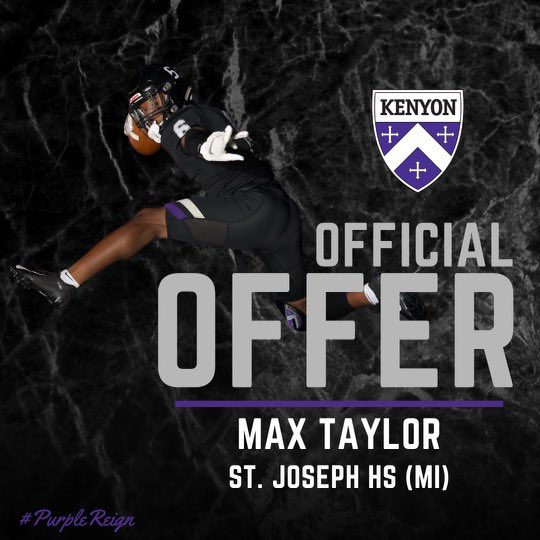 After a great conversation with <a href="/IanMGood/">Ian Good</a>, I am excited to receive an offer of full support through the admissions process from Kenyon Football!