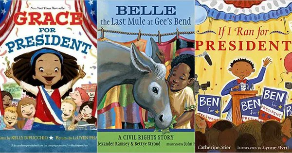 It's not about who, it's about participation. 17 Children’s Books About Elections and Voting to help our children understand the history, the process, and the sacrifices made. via <a href="/FeministKidRead/">Feminist Books for Kids</a> bit.ly/3fttrLT Hint: Take them with you to the poll so they see you vote.