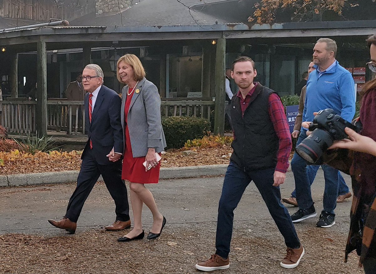 JConnOhio's tweet photo. A Man on a Mission with Governor @MikeDeWine and First Lady @FranDeWine, Bus Tour Day 1, November 3, 2022. #WinningForOhio https://t.co/cDJWbJXNSP