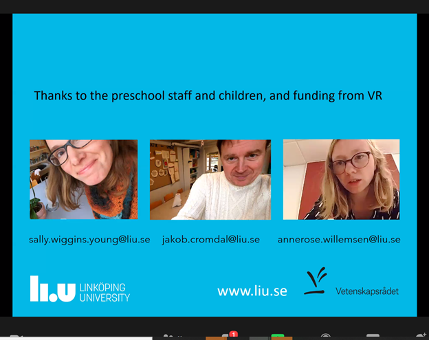 LaalaaJenkins's tweet photo. Thanks @ProfSalWiggins, Annerose, and Jakob for giving us chance to engage with recordings of food play in preschool data @digital_2022 https://t.co/qrRisu8tmZ