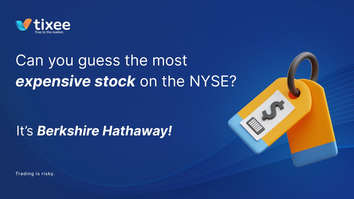 tixeetrading's tweet photo. The most expensive stock on the NYSE is… Berkshire Hathaway!
This is because the company's CEO, Warren Buffet, decided against a stock split to prevent short-term trading and resulting higher levels of volatility. 🤓
-
#FunFact #tixee #truetothemarket #forexfact #trading https://t.co/qQSmFFJJuq