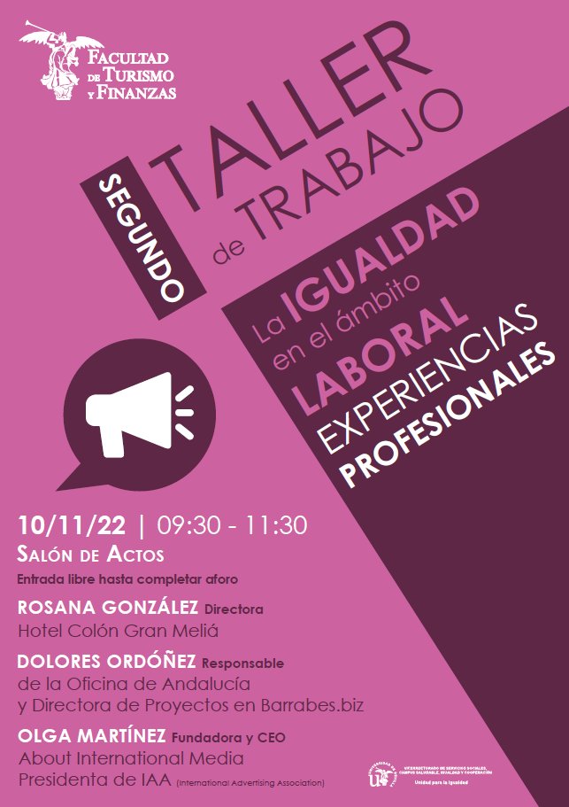 El jueves de la semana que viene habrá un taller sobre trabajo en el Salón de Actos de nuestra facultad.

¡No podéis faltar!