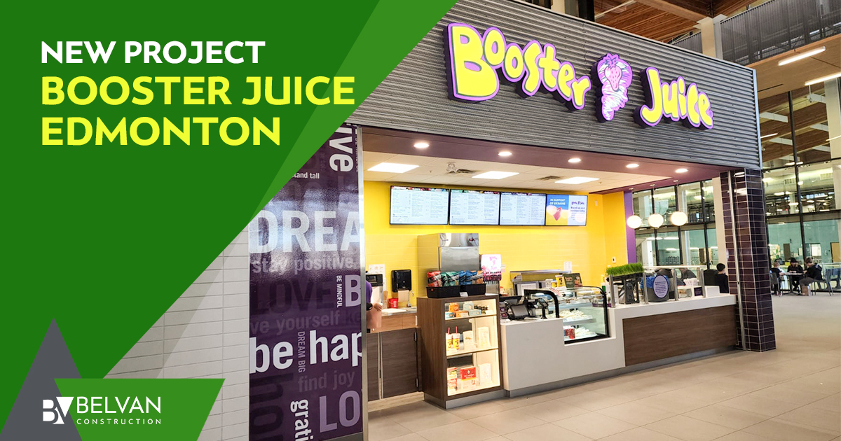 We love how amazing this turned out to be 💚
 
BelVan Construction has completed its second project with Booster Juice Canada located inside The Meadows Community Recreation Center

Call now for an estimate and proposal📲1-587-524-5199

#BelVanConstruction #DesignBuildContractor