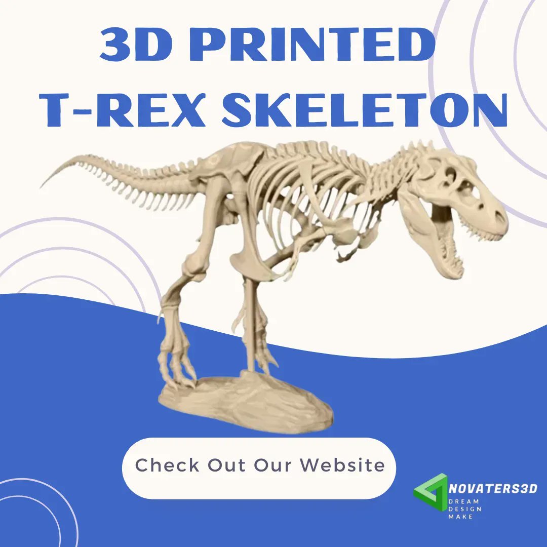 novaters3's tweet photo. If you’re a dinosaur enthusiast, check out this 3D printed T-Rex skeleton!
Head to our website through the LinkTree in our bio to find out more. 
#3Dprinting #printing #technology #novaters3D #3D #toronto #startup https://t.co/myDwO6XFOt