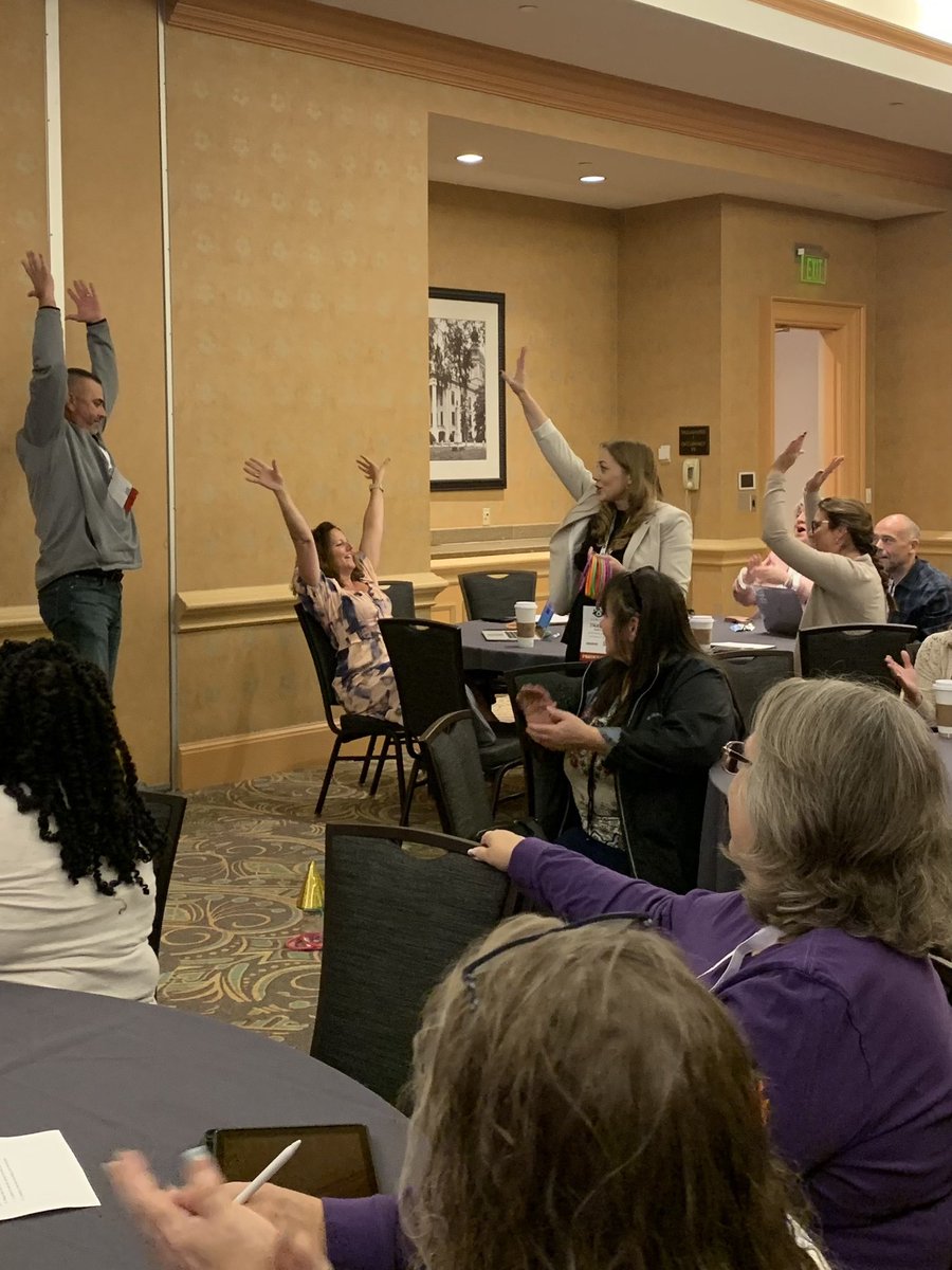 tlkincy's tweet photo. What a fun group of educators in our #AMLE22 session! They proved you’re never too old to play. Thanks to @MeehanEDU and @mrmatera for inspiring us to gamify PD. And thanks to @Bville_Schools for supporting our journey. #whereexcellencelives https://t.co/SPBdpm7EG2