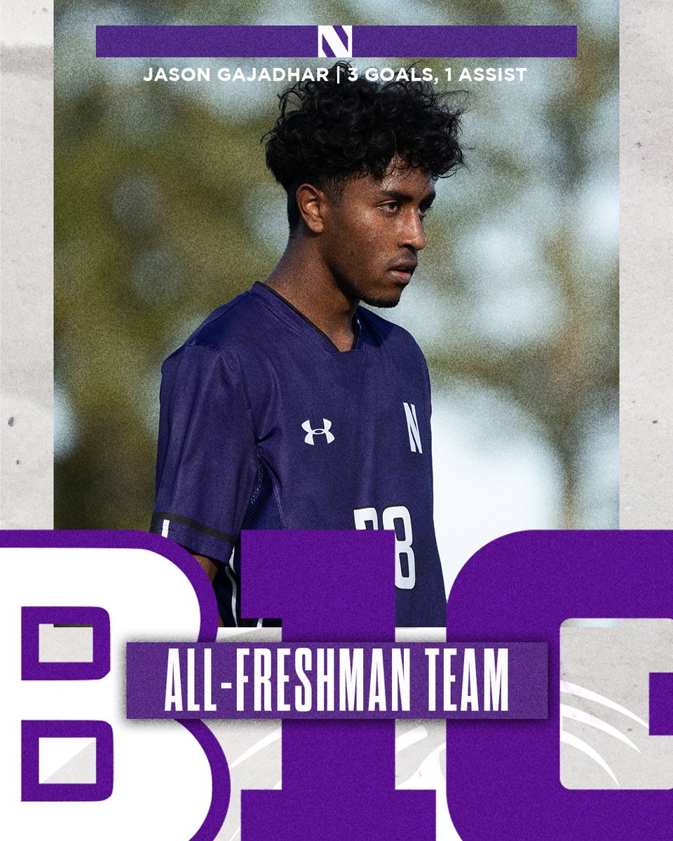 NUMensSoccer's tweet photo. 𝙁𝙞𝙧𝙨𝙩-𝙮𝙚𝙖𝙧 𝙋𝙝𝙚𝙣𝙤𝙢 🇨🇦🤩
Jason Gajadhar has been named to the Big Ten All-Freshman Team https://t.co/x6hw5VdiJ9