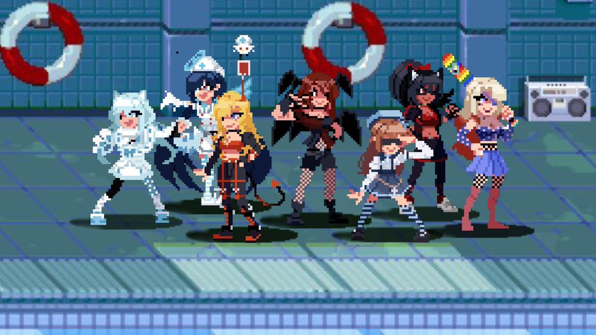 AriaMikado's tweet image. Good morning!~🐯

In case you missed it, I released the last #RiverCityGirls Combo Exhibition I'll be doing for that game yesterday; you can catch it in the quoted tweet!

Related: @CakeAfterParty does some cool RCG-style sprite commissions! Check them out!