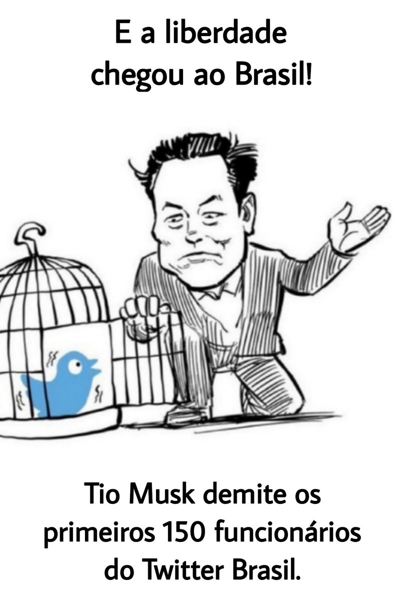 tonidorio's tweet photo. Tio Elon Musk demite os primeiros 150 funcionários militantes do Twitter Brasil. Até que enfim a liberdade de expressão chegou até nós. https://t.co/1MjRB1p9np