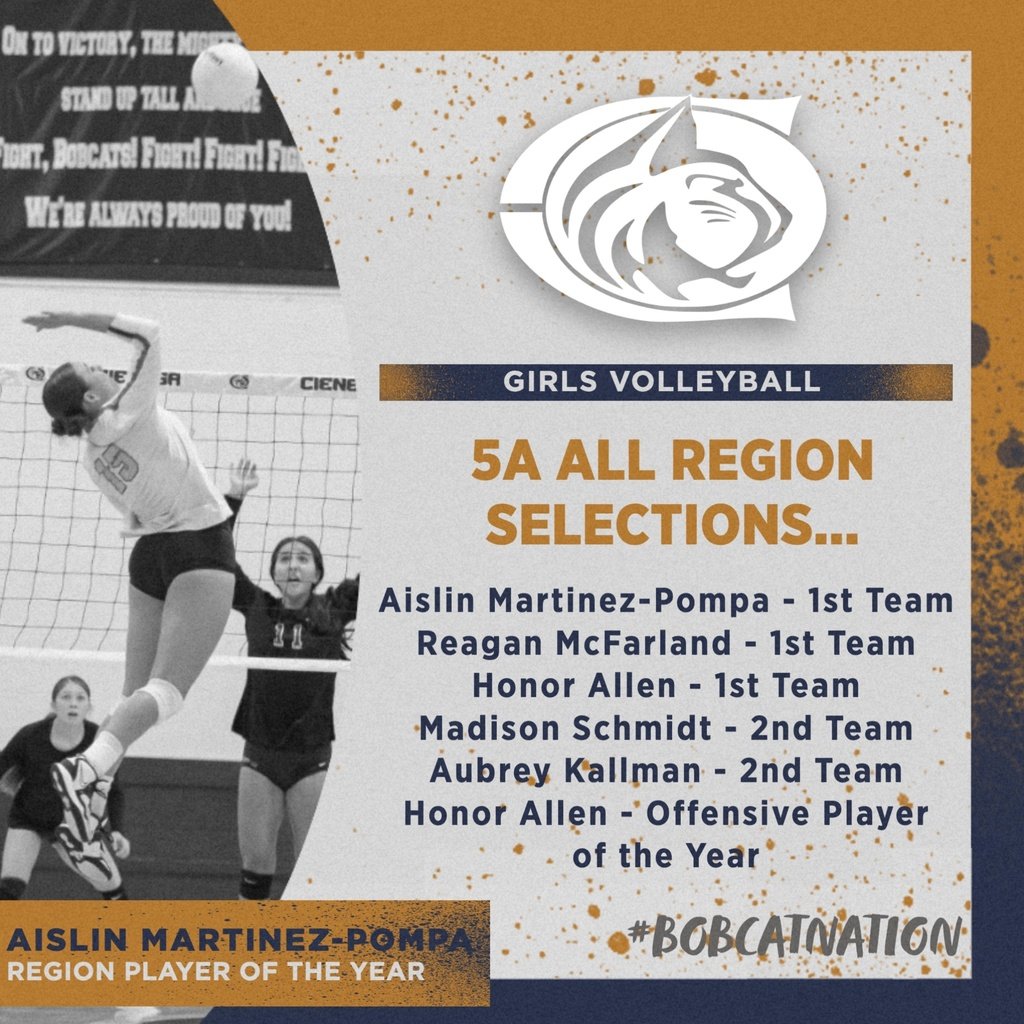 HEY CATS! 
Please see this flyer with great news about Girls Volleyball All Region Selections!