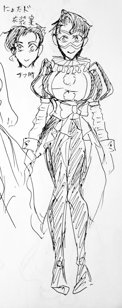 【落書き】
前に載せたかもだが♀ドと♀パの女体化デザイン。
ドはステージでは髪形変えてます 