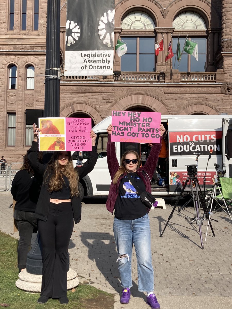Out today with my son and his bestie protesting @Sflecce and @fordnation in support of @CUPEOntario #ontedsolidarity #Gatornation #CUPEStrong #cupestrike
