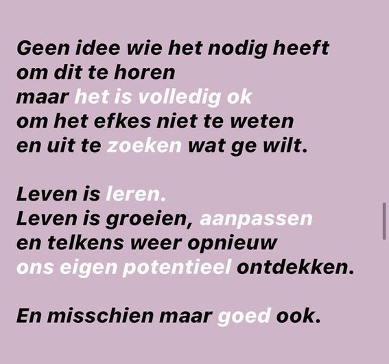 Reminder aan mezelf ook