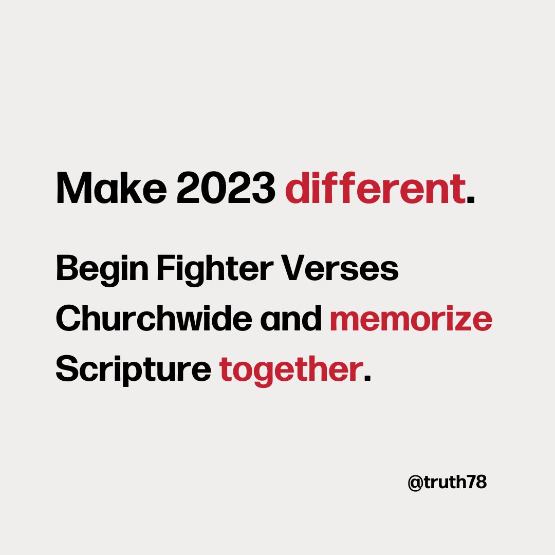 truth78org's tweet image. Church leader, make 2023 different. See how Fighter Verses Churchwide can benefit your church today. 

Get started here: truth78.org/bible-memory-i…

#teachtruth78 #scripturememory #scripturememorization #biblememory #childrenscurriculum