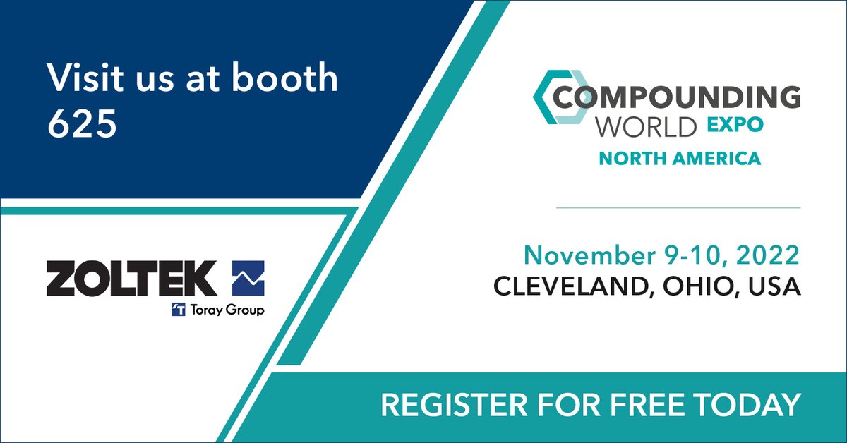 ZoltekCorp's tweet image. We are going to be at the Compounding World Expo in Ohio next week! We hope to see you there!

#cwe2022 #cwe #compoundingworld #expo #exhibit #zoltek #ohio #cleveland #carbonfiber #thermoplastic #manufacturer #events