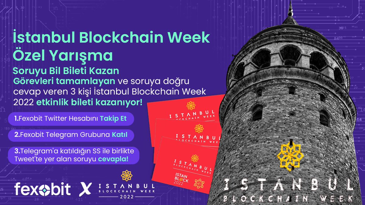 fexobit's tweet photo. 🎁 Ödüllü Yarışma!

🎊Görevleri tamamlayan ve soruya doğru cevap veren 3 şanslı kişiye #istanbulblockchainweek etkinlik bileti hediye ediyoruz! 

📌Soru: Fexobit'in Sponsoru olduğu İstanbul Blockchain Week etkinliğinde Fexobit konuşmacısı kimdir? 

Yanıtlar bu Tweet'in altına👇 https://t.co/SnZmekgsI8