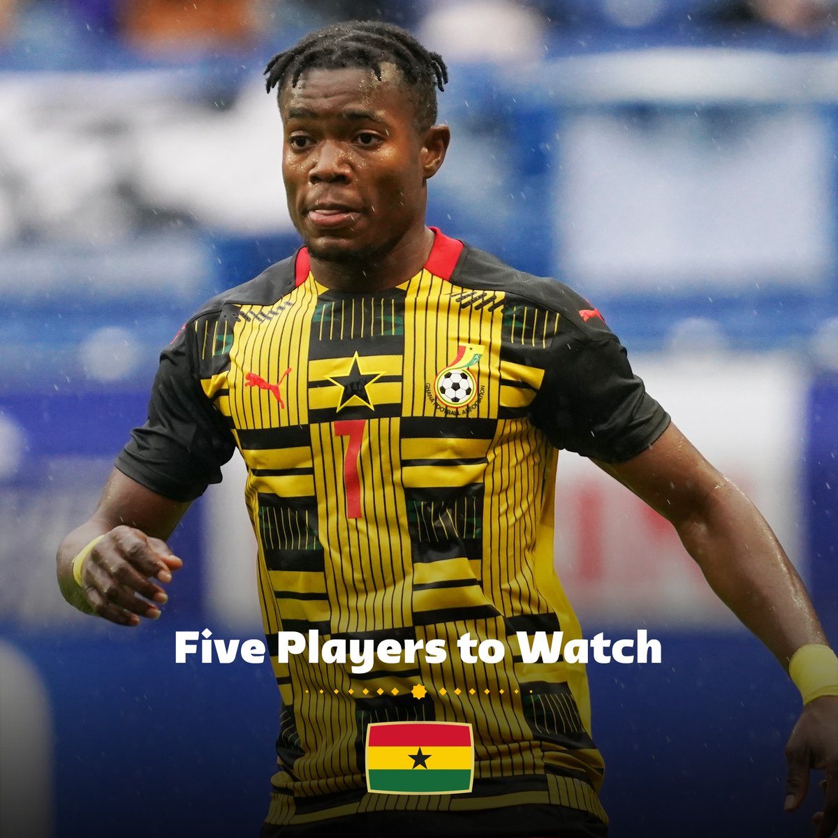 FIFAWorldCup's tweet photo. 🇬🇭 A new-look squad full of talent for the #FIFAWorldCup 

Take a look at some of the key men for the Black Stars ⭐️