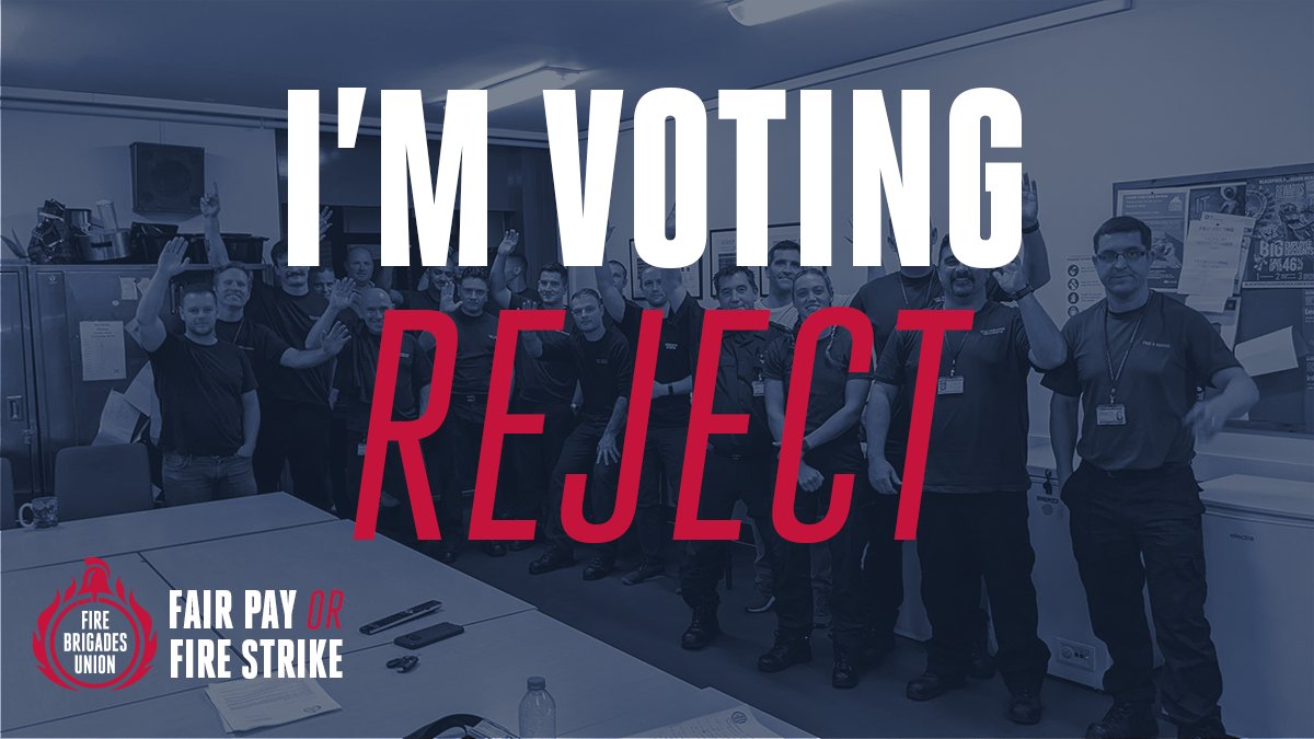 Firefighters - you know what to do. 👊 #VoteToReject #FairPayOrFireStrike