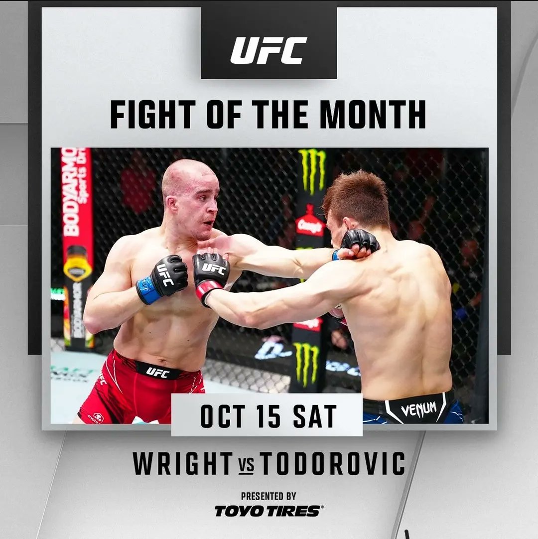 todorovic_ufc's tweet photo. Velika mi je čast što je moja
borba ušla u izbor za
"FIGHT OF THE MONTH"
Takodje i veliko priznanje za mene i moje trenere i vetar u ledja za buduće izazove!
Daću sve od sebe da ih bude još
#UFC #DT #duskotodorovic
#FightOfTheMonth #FOTM #teamtodorovic
#secutorteam #teamthunder https://t.co/VWRBBywp8t