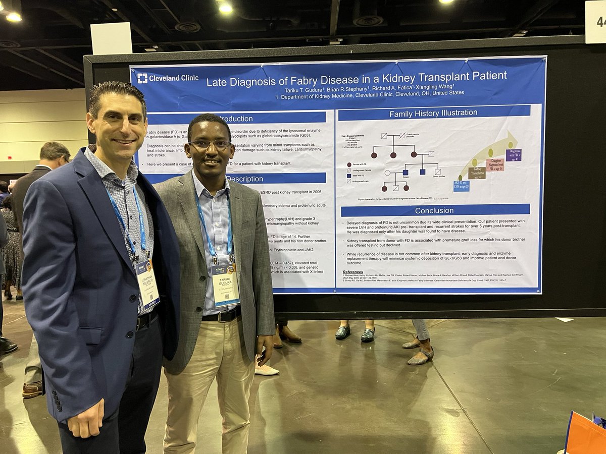 Early detection of Fabry disease will help in choosing right donor for transplant! @ASNKidney, @CleClinicKidney, @JonTaliercio_DO, #KIDNEYWEEK2022.