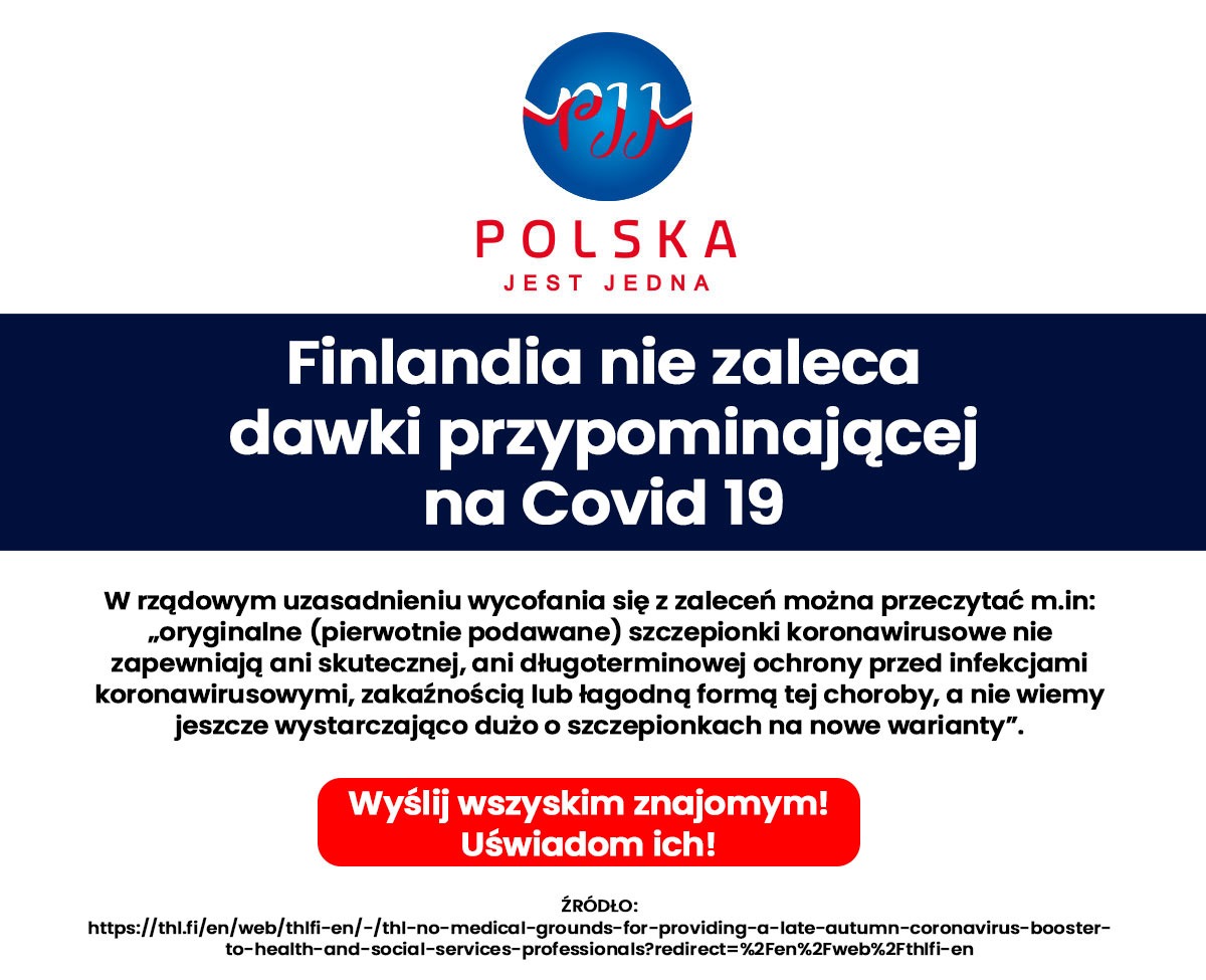 RafalPiech_'s tweet photo. Finlandia nie zaleca, a Polski rząd w najlepsze promuje kolejną dawkę przypominającą eksperymentu.
Udostępnij 
https://t.co/SnA4cER9Bm https://t.co/ipYXSMxBgT