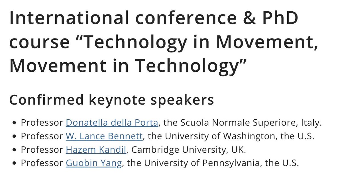 Interesting conference and PhD workshop on Technology in Movements. I hope to see you there!
tinyurl.com/m7fajfj