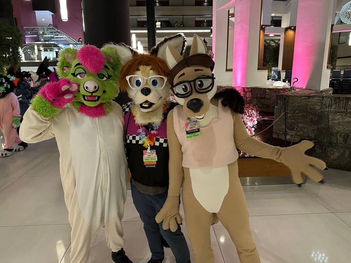 dannyfoxpal's tweet photo. Yap fursuit friday it’s animal friends @funeralfeline @NotALemur and I! Say cheeese! 📸@sunookitsune #FursuitFriday #GoodAnimals https://t.co/70BZCaKBl3