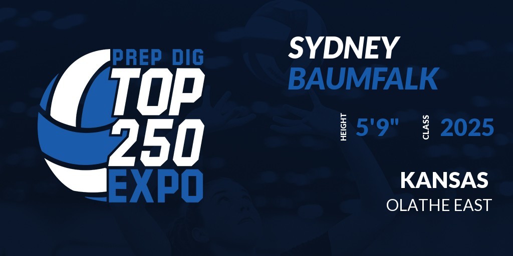 Welcome Class of 2025 Sydney Baumfalk (<a href="/sydbaumfalk2025/">sydney baumfalk</a>) of Olathe East HS to the <a href="/PrepDigMO/">Prep Dig Missouri</a> <a href="/PrepDigKS/">Prep Dig Kansas</a> Top 250 Expo @ Dynasty Volleyball Academy. 

🔥🏐 #PDTop250 🏐🔥

Register NOW! 👇  events.prepdig.com/e/601/register…