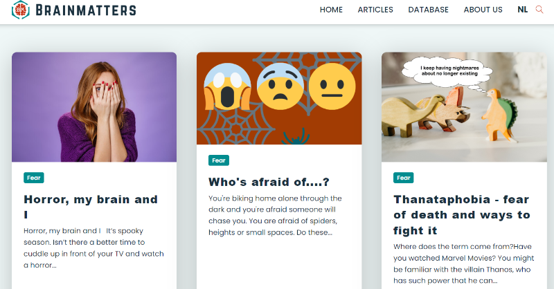 BrainMatters_NL's tweet photo. 👻 With October coming to an end, our collection of articles on fear is complete as well. Did you miss any of them? Click on the link below to browse through the articles... 
🧓Curious to know November's theme? Take a look at the home page!