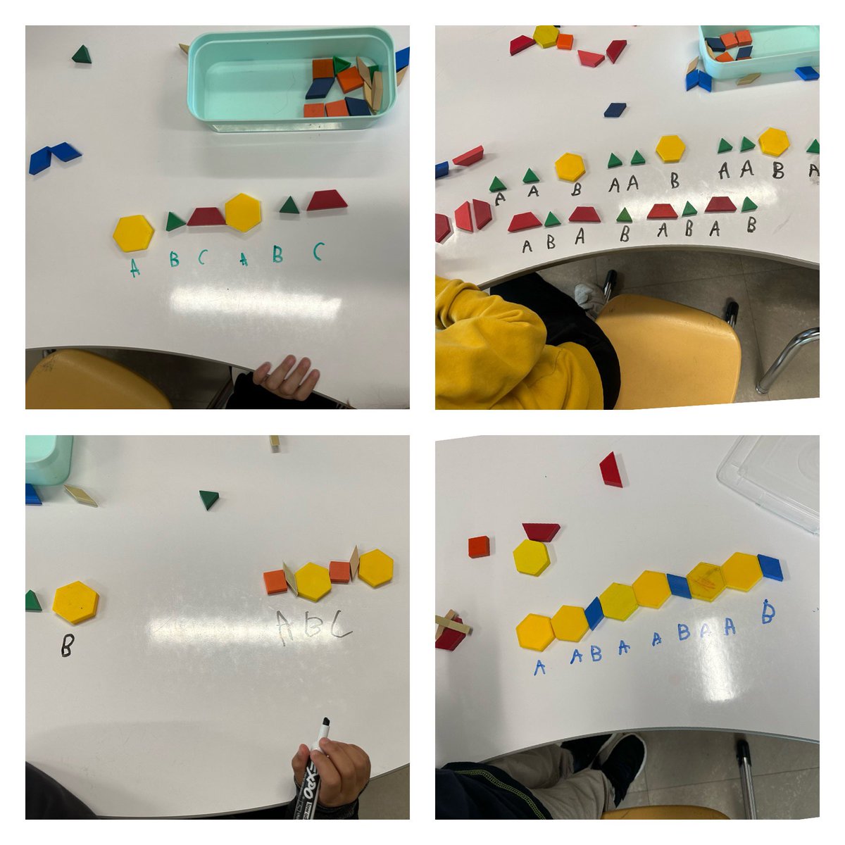 Today we talked about what makes a pattern a pattern, reviewed pattern cores and named our patterns. Patterns are all around us! 💙😀💙😀<a href="/DesmondHDSB/">Viola Desmond Public School</a>