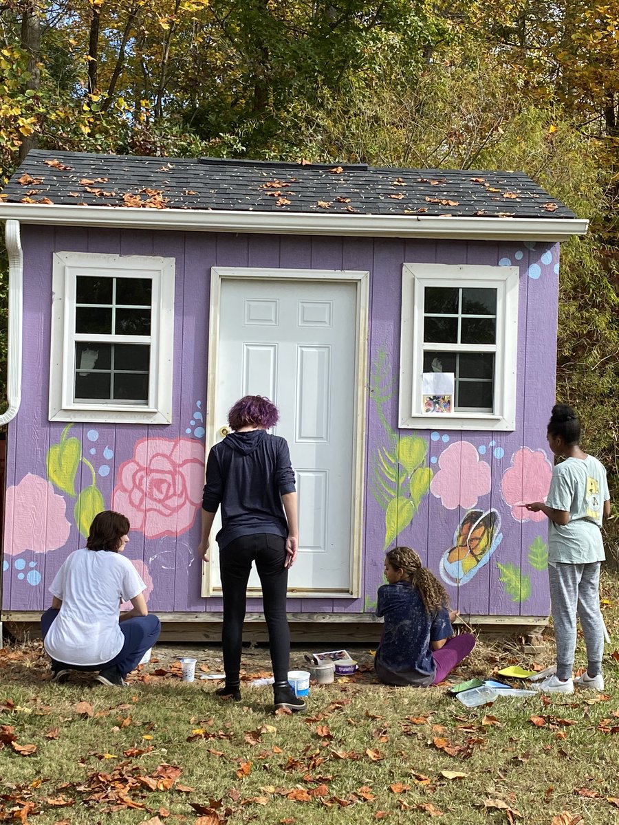 It’s a beautiful day to paint a shed #HawksYeah #NAHS